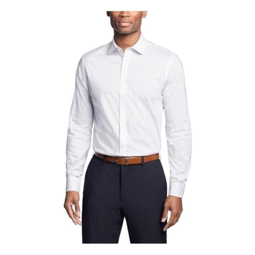 Tommy Hilfiger Men Regular fit Dress Shirt Small 14.5 in 32-33 White Floral