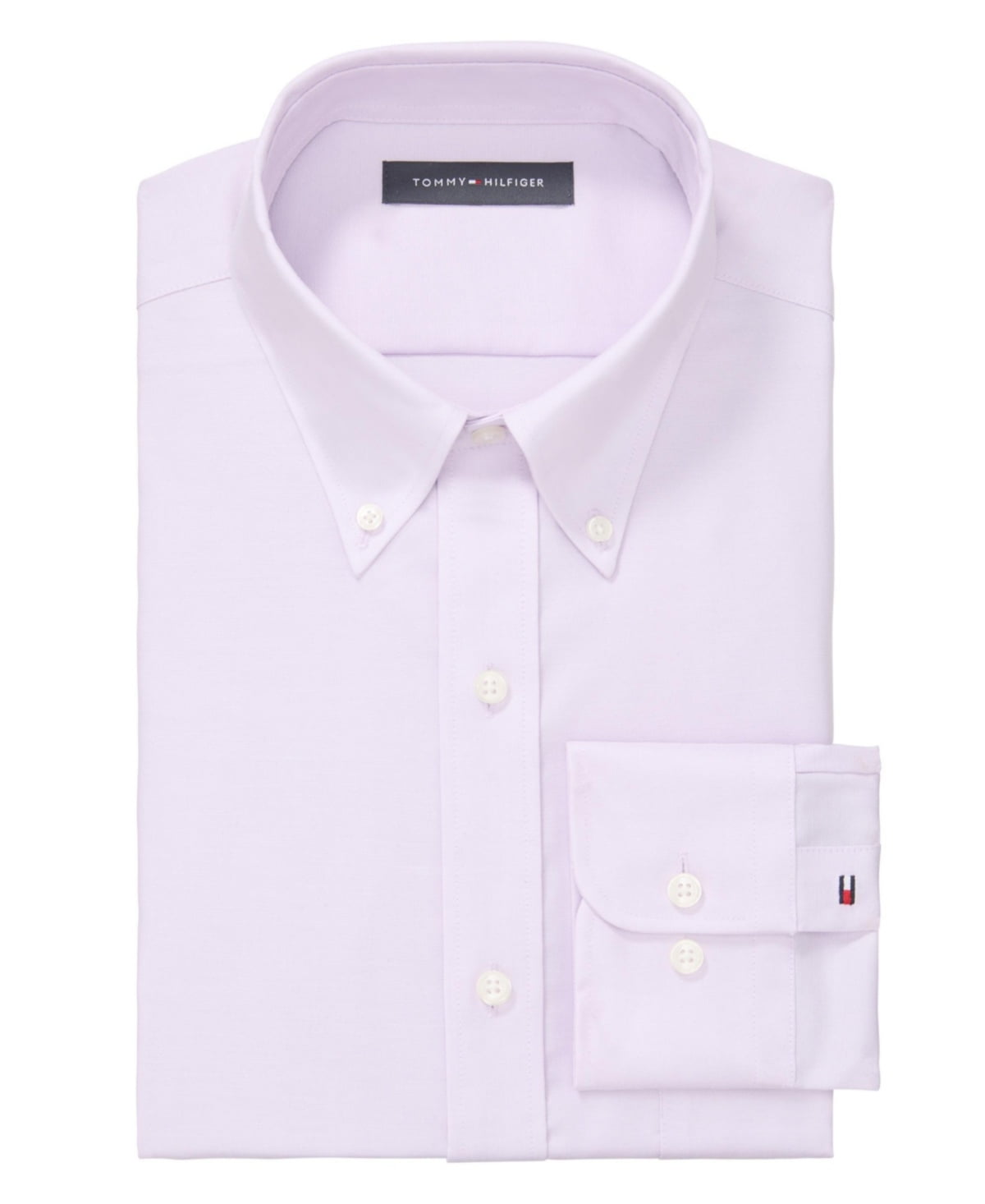 Tommy Hilfiger Men Regular fit Dress Shirt XL 17 in 36-37 Purple Solid