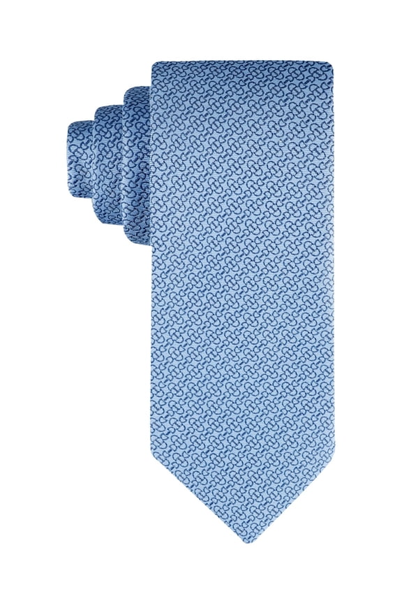 Mens Regular fit Tie Necktie One Size Light Blue Geometric