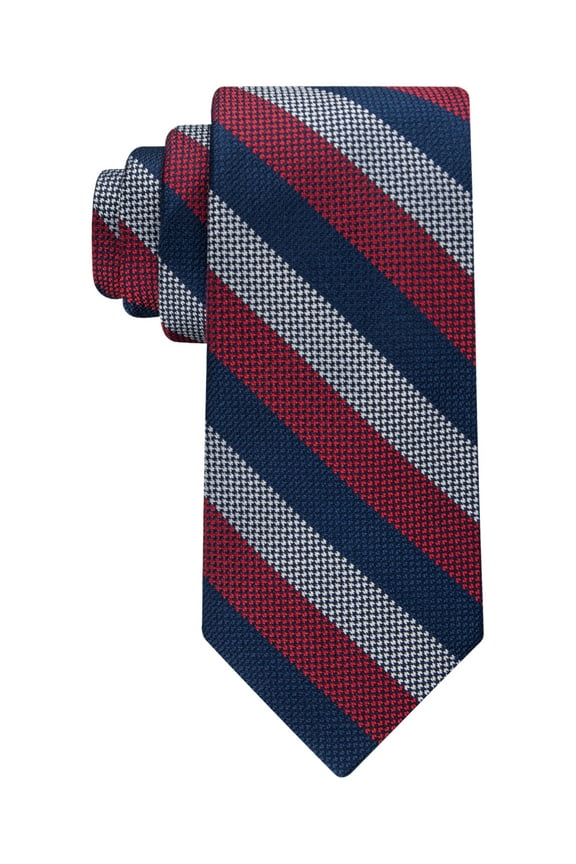 MenS Bengal Stripe Tie  Red Navy