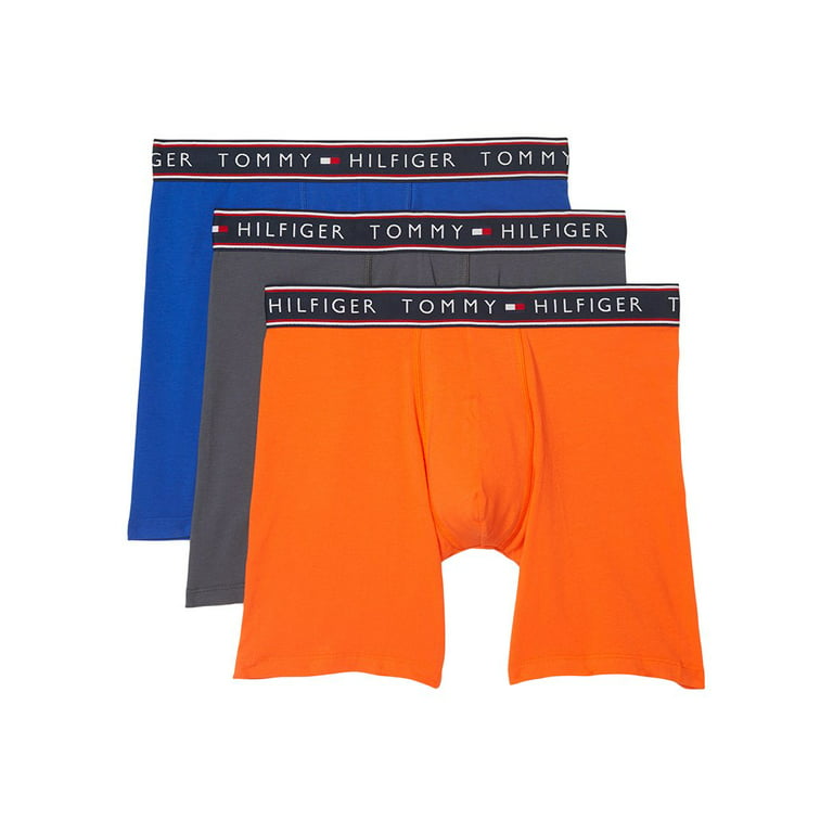Tommy Hilfiger Men's 3 Pack Essential Cotton Stretch Boxer Brief Orange  Size SmallR 