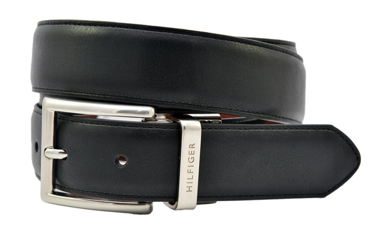Tommy Hilfiger Men's 32MM Reversible Belt Black Tan W38 - image 1 of 3