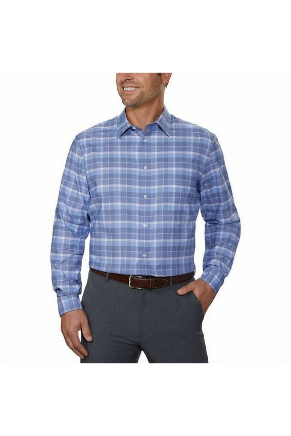 Mens All-Season Stretch Dress Shirt Men's Size : 15-15.5 M 32-33 M/M, Blue