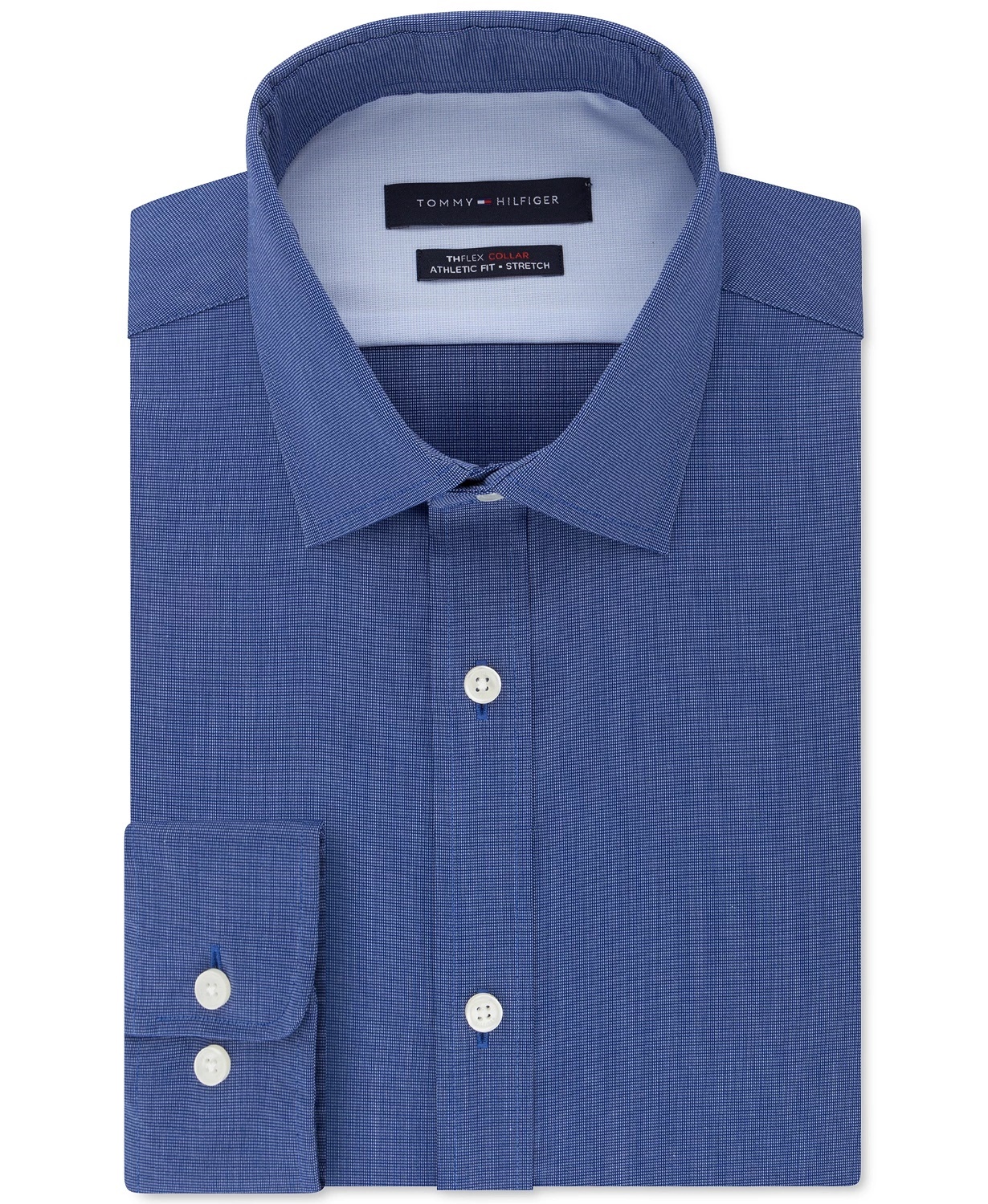 Tommy Hilfiger Men's Athletic-Fit Flex Collar Dress Shirt Navy Size  17.5X32-33 - Walmart.com