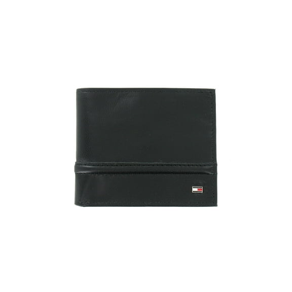 Tommy Hilfiger Men's Black Genuine Leather | ID Holder | Bi-Fold Wallet