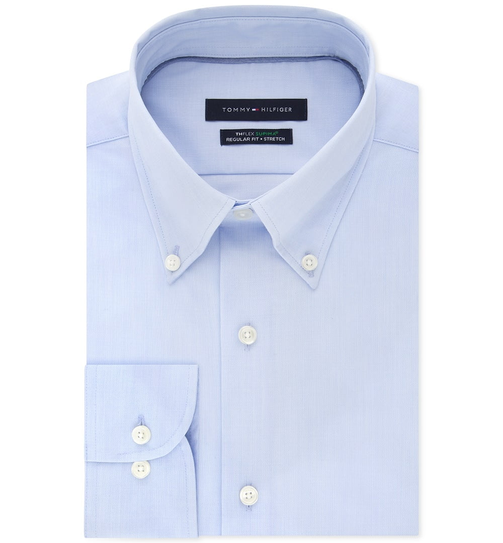 Tommy Hilfiger Men's Classic Regular Fit Th Flex Non Iron Supima