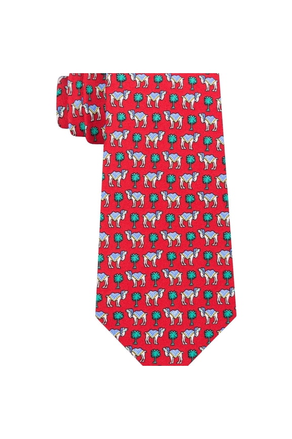 Men’s Classic Santa Camel Silk Ties, Red