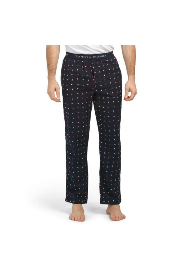 Men's Core Cotton Flannel Sleep Lounge Pants-Navy / M