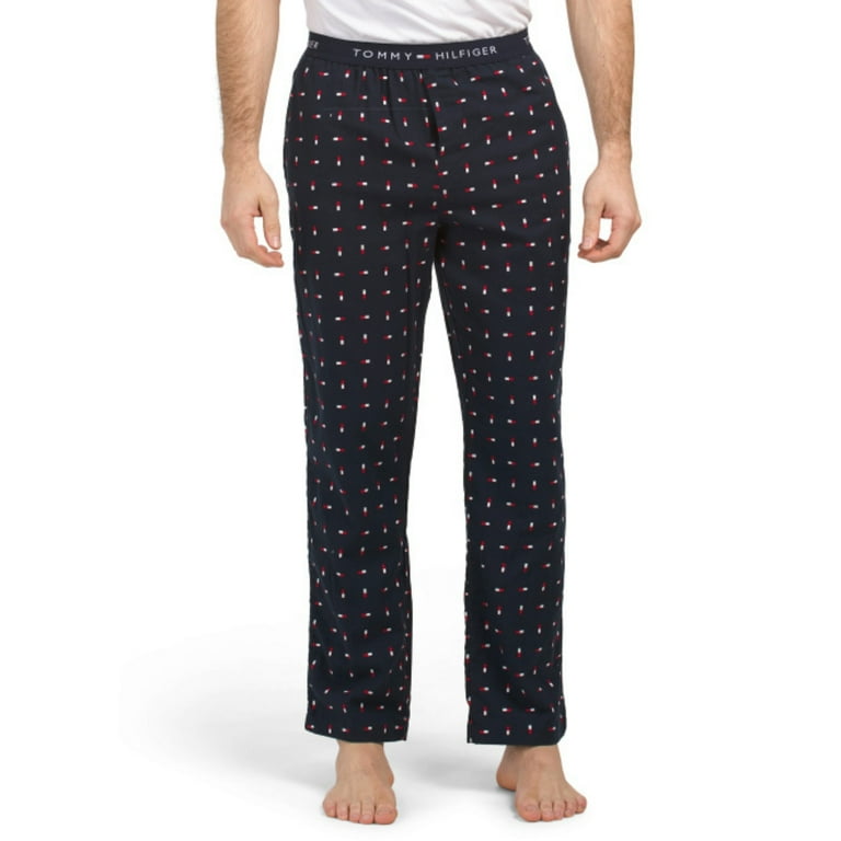 Tommy Hilfiger Men's Core Cotton Flannel Sleep Lounge Pants-Navy