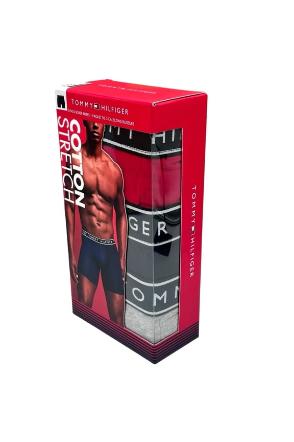 Men's Cotton Boxer Briefs Size XL (40-42) Multi Stretch 3 Pack