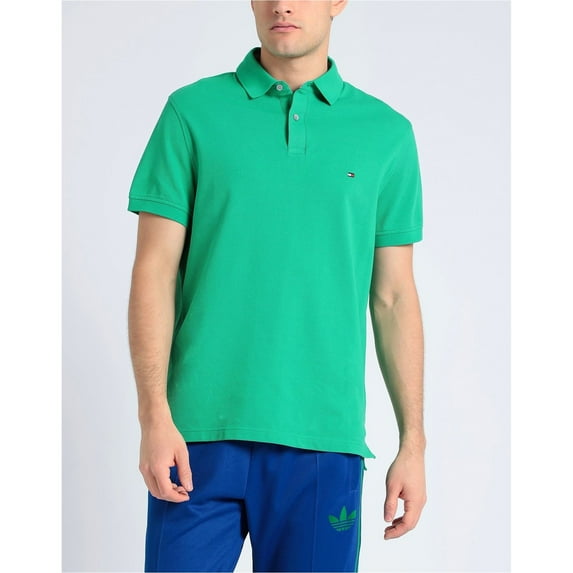Tommy Hilfiger Men's Cotton Short Sleeve Polo Shirt Green Large