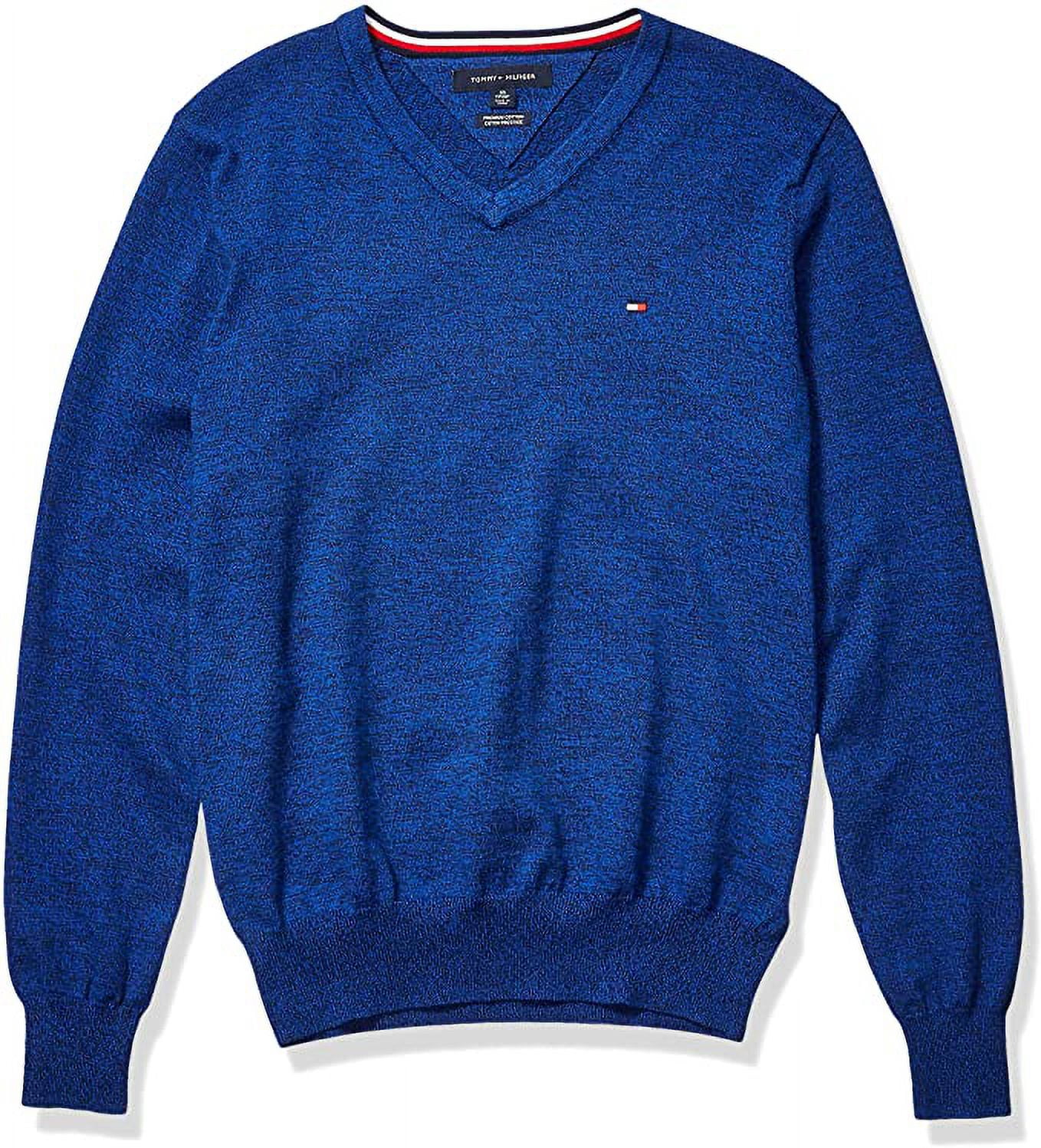 Tommy Hilfiger Men's Cotton V Neck Sweater Cobalt Blazer Blue Size XX