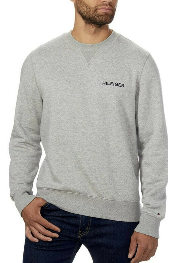 Men's Crew Neck  Sweatshirt(Grey Heather, Small)