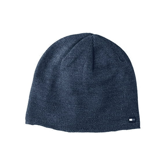 Tommy Hilfiger Men's Fine Gauge Marled Fleece Lined Hat Caps Blue Size REG