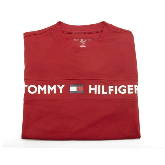Tommy Hilfiger Men's French Terry Crew Neck Sweatshirt, Red, Size M,