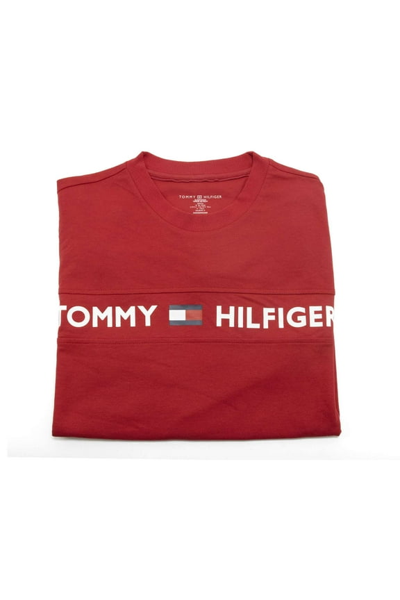 Men's French Terry Crew Neck Sweatshirt, Red, Size M,