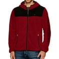 thumbnail image 1 of Tommy Hilfiger Men's Full Zip Hoodied Fleece Jacket (Small, Wine/Black), 1 of 1