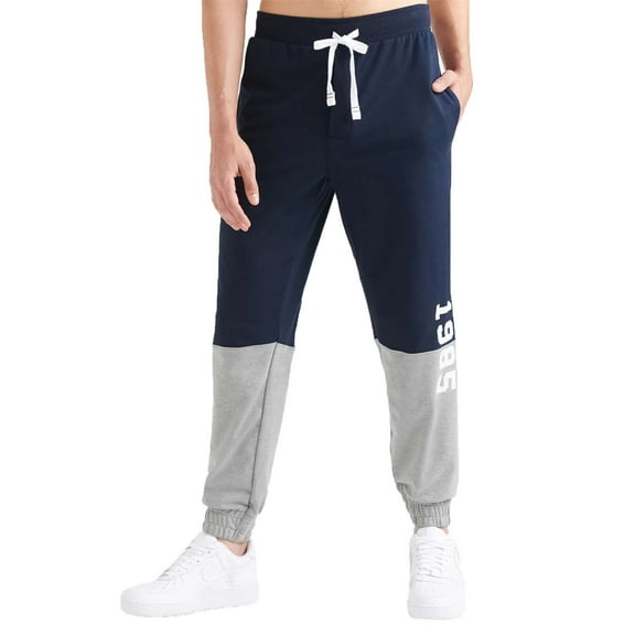 Tommy Hilfiger Men's Hilfiger Color Block Logo Joggers Blue Size Medium