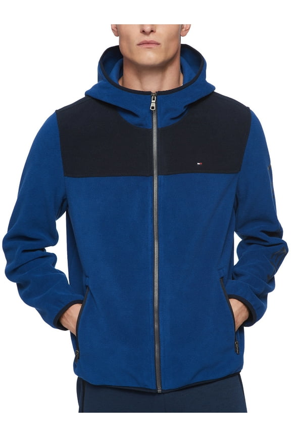 Men's Hooded Fleece Jacket (XLarge, Midnight/Royal Blue)