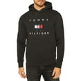thumbnail image 1 of Tommy Hilfiger Men's Hoodie Long Sleeve Flag Log Pullover Hooded Sweatshirt, Black, M, 1 of 2
