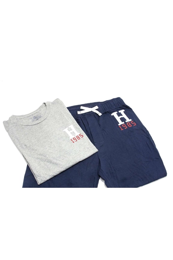 Men's Knit Jogger Set, Navy \ White,S - US