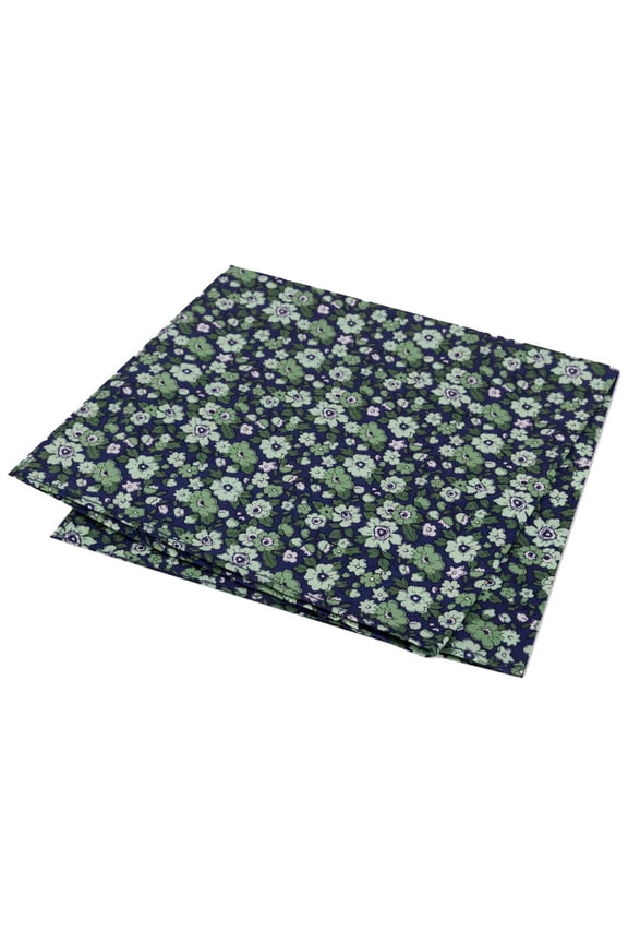Men’s Large Floral Conversational Pocket Square, Green