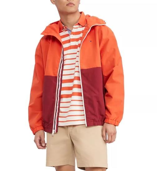 Tommy Hilfiger Men's Lightweight Waterproof Hooded Regatta Jacket