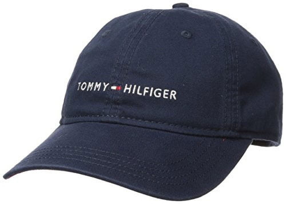 Tommy Hilfiger Men\'s Logo Dad Baseball Cap, One Size Navy, Tommy