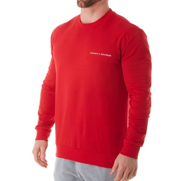Tommy Hilfiger Men's Modern Essentials French Terry Crew Sweatshirt, Mahogany,XXL - US