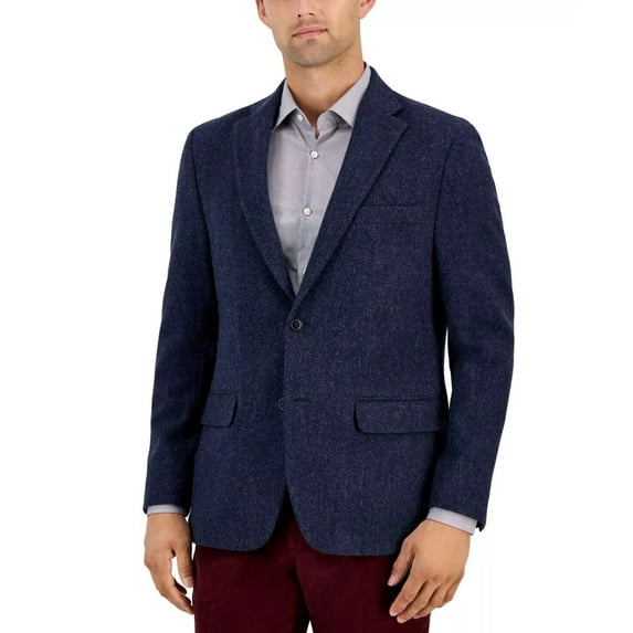 Tommy Hilfiger Men's Modern-Fit All Wool Sport Coats Blue B4HP (Regular,38)