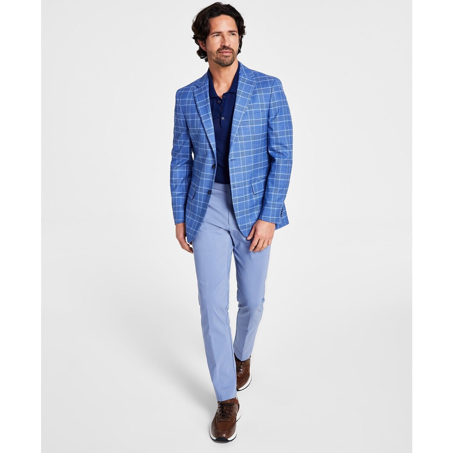 Tommy Hilfiger Men's Modern Fit Check Sport Coat Suit Jacket Blue $295 ...