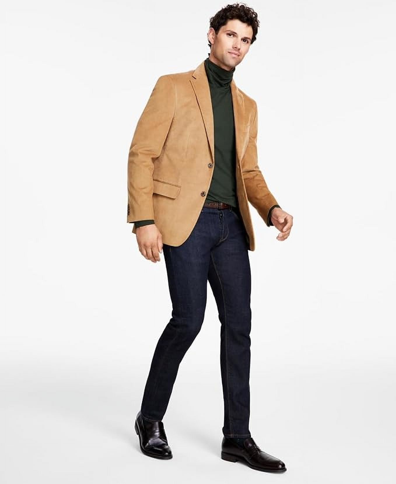 Tommy Hilfiger Mens Modern Fit Corduroy Sport Coat Blazer, Khaki, 40S