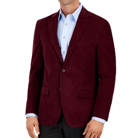Tommy Hilfiger Men's Modern-Fit Corduroy Sport Coat Burgundy 38R B4HP $295