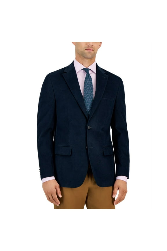 Men's Modern Fit Corduroy Sport Coat Navy Blue 36S