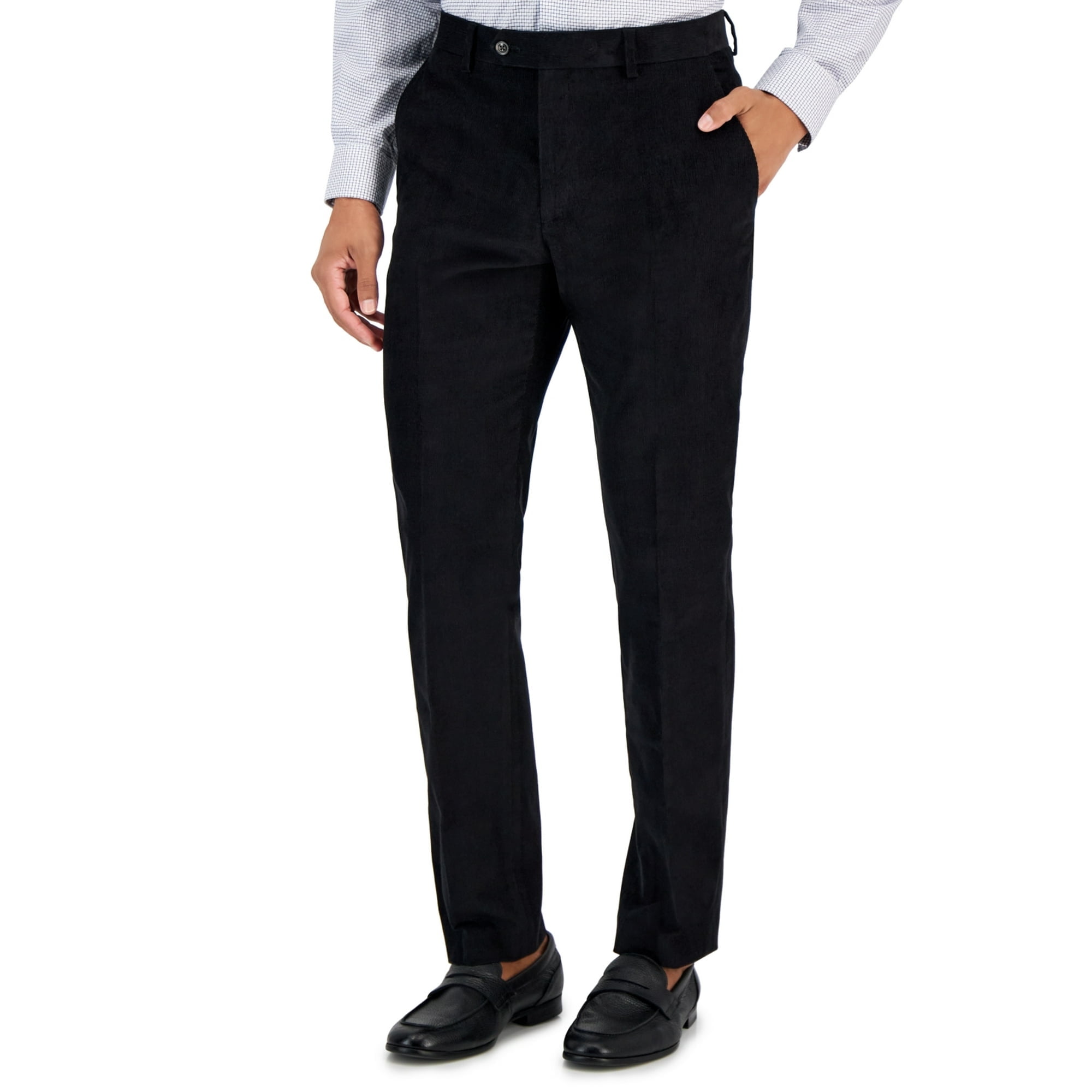 Tommy Hilfiger Men's Modern Fit Solid Corduroy Pants Black 36 x 34