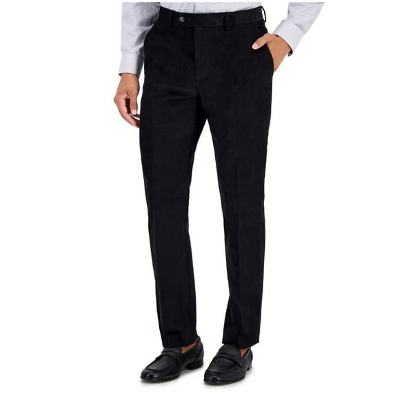 Tommy Hilfiger Men's Modern Fit Solid Corduroy Pants Black 38 x 30