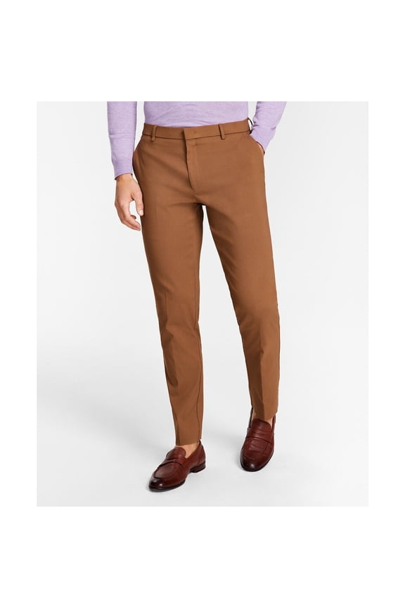 Men's Modern-Fit Stretch Performance Pants Camel B4HP (34,34 in)