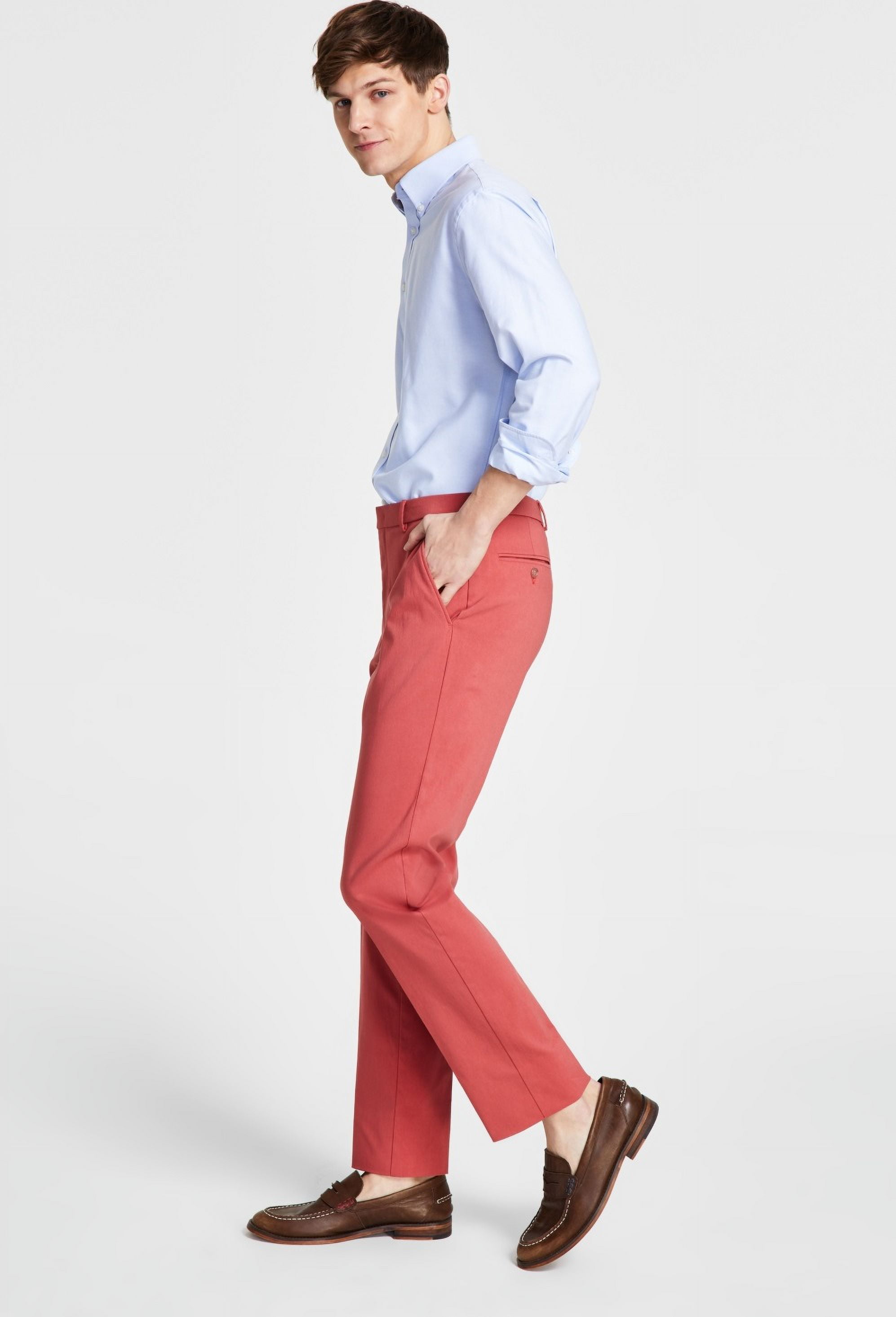 Men's Modern Fit Th Flex Stretch Comfort Pants Red Size 36X30