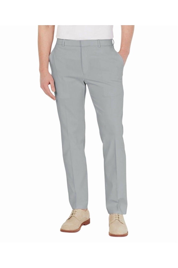 Mens Modern fit Dress Pants 34 / 30 Light Gray Solid TH Flex