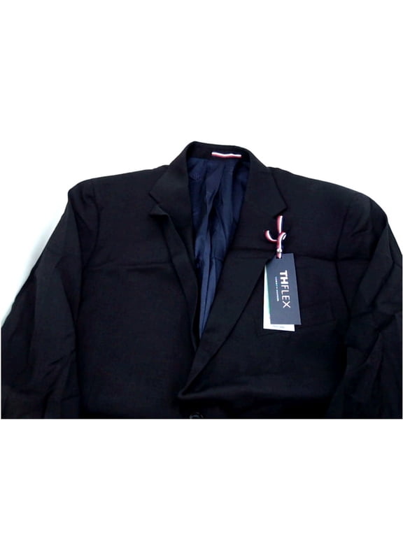 Mens Modern fit Wool Suit Jacket Blazer 44 S Black Solid