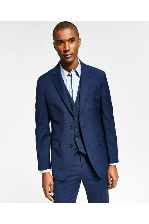 Men's Modern Fit Th Flex Stretch Solid Suit Jacket Blue Size 44