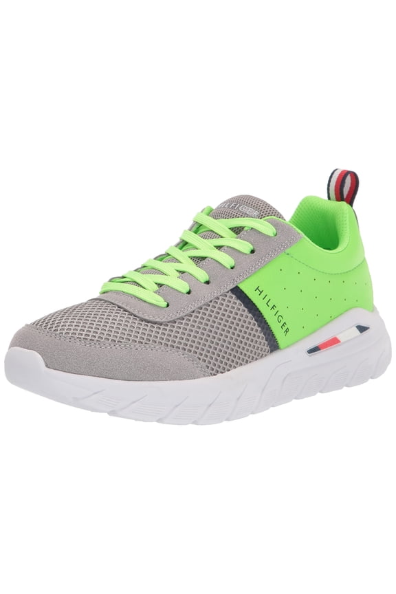 Men's NUMLY Sneaker, Light Grey/Lime Green, 13