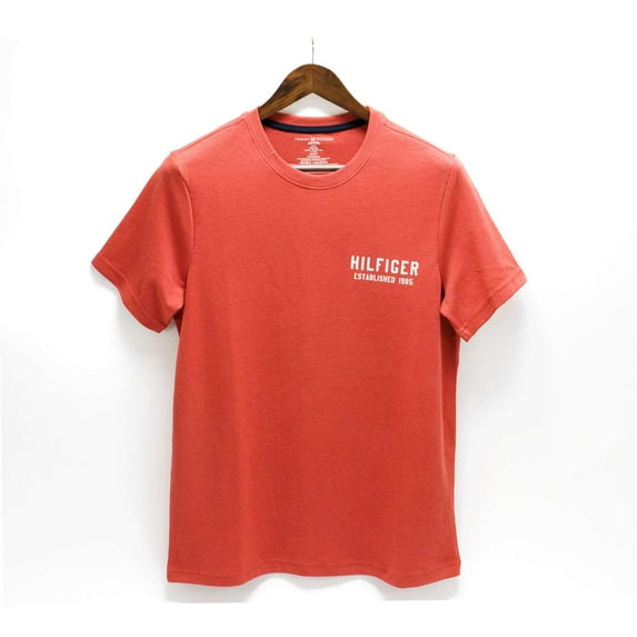 Tommy Hilfiger Men's Pique Crewneck Tee, Tuscan Red,XL - US