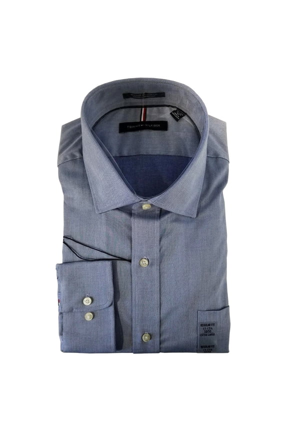 Men's Regular Fit Long Sleeves Shirt Blue, 16-16.5 x 34/35