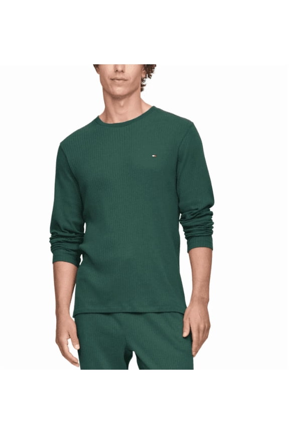 Men's Ribbed Long-Sleeve Pajama Shirt - Spruce