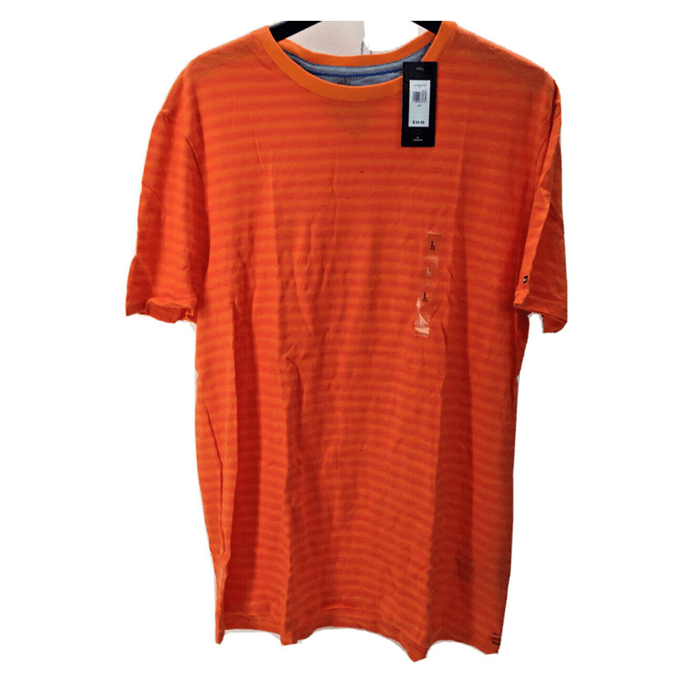 Tommy Hilfiger Men s Short Sleeve Crew Neck Striped T Shirt Orange Multi L