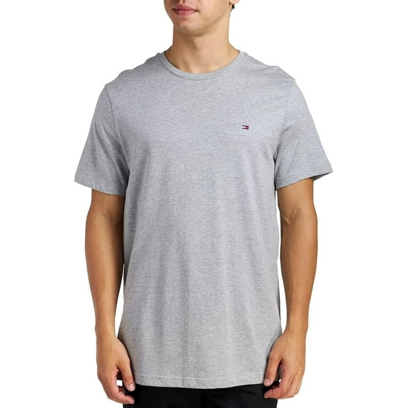 Tommy Hilfiger Men's Short Sleeve Crewneck T Shirt Sport Grey Heather Large