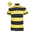 thumbnail image 1 of Tommy Hilfiger Men's Short Sleeve Striped Custom Fit Mesh Polo Shirt Yellow N XL, 1 of 2