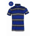 thumbnail image 1 of Tommy Hilfiger Men's Short Sleeve Striped Custom Fit Polo Shirt Royal Grey M, 1 of 17