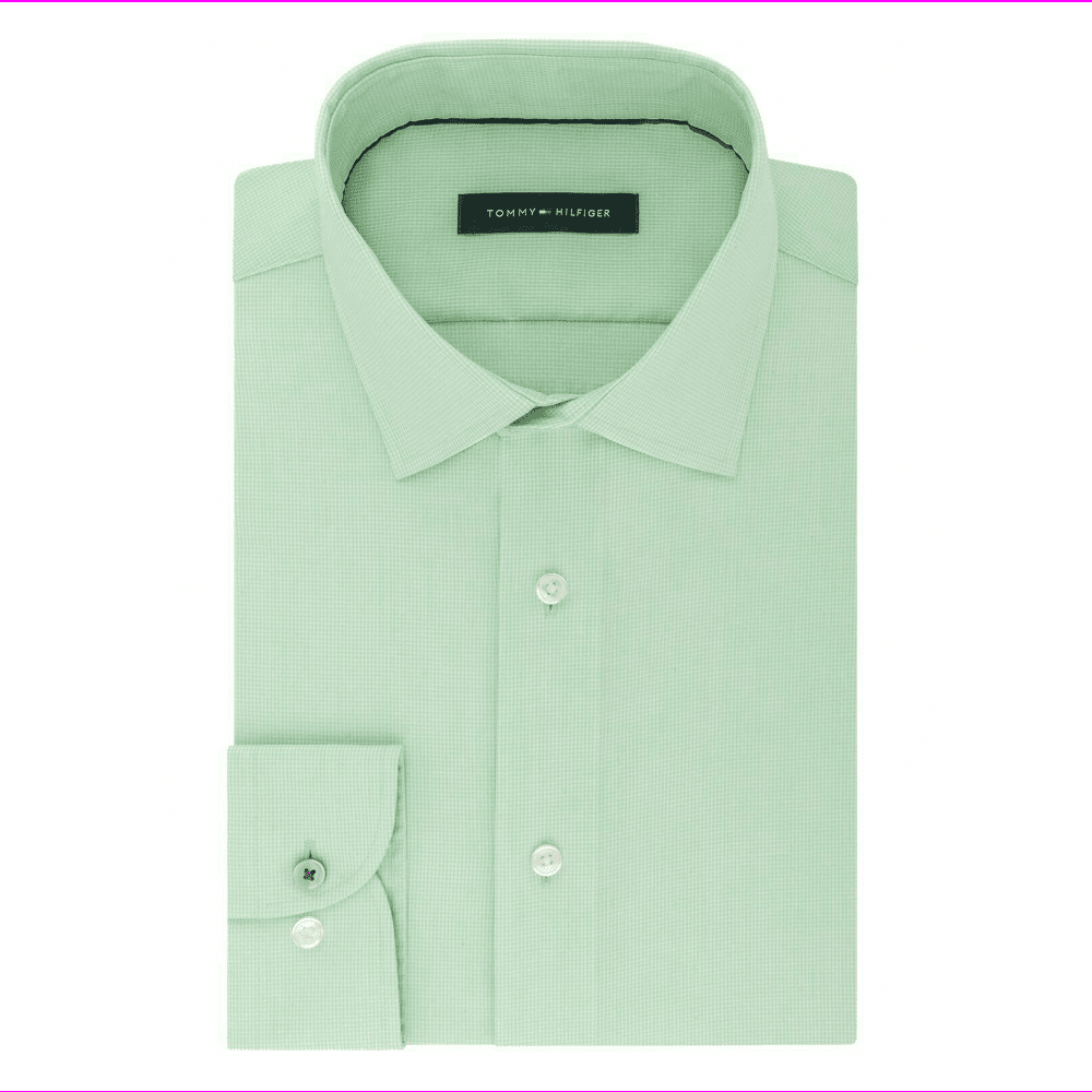 Tommy Hilfiger Men's Slim-Fit Non-Iron Spread collar Dress Shirt - Walmart.com